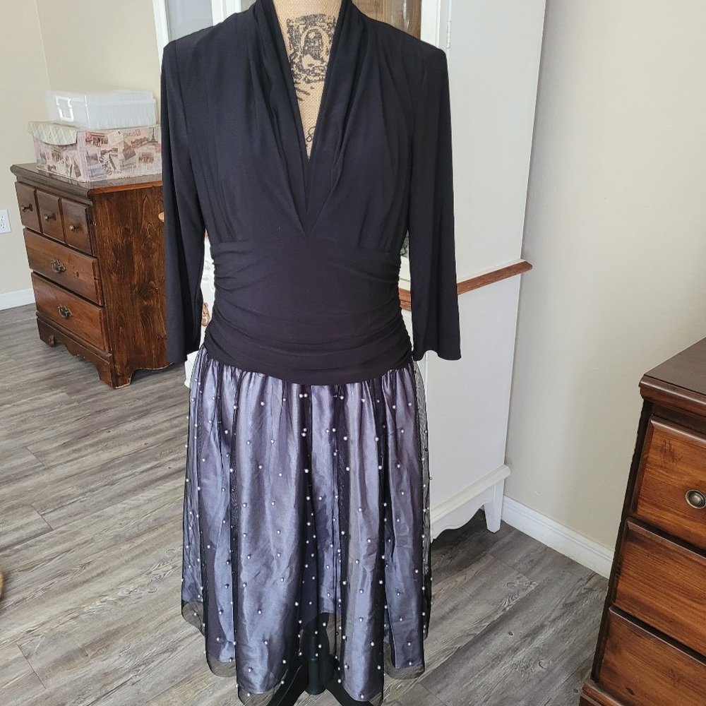 SLNY Pearl Accent Dress